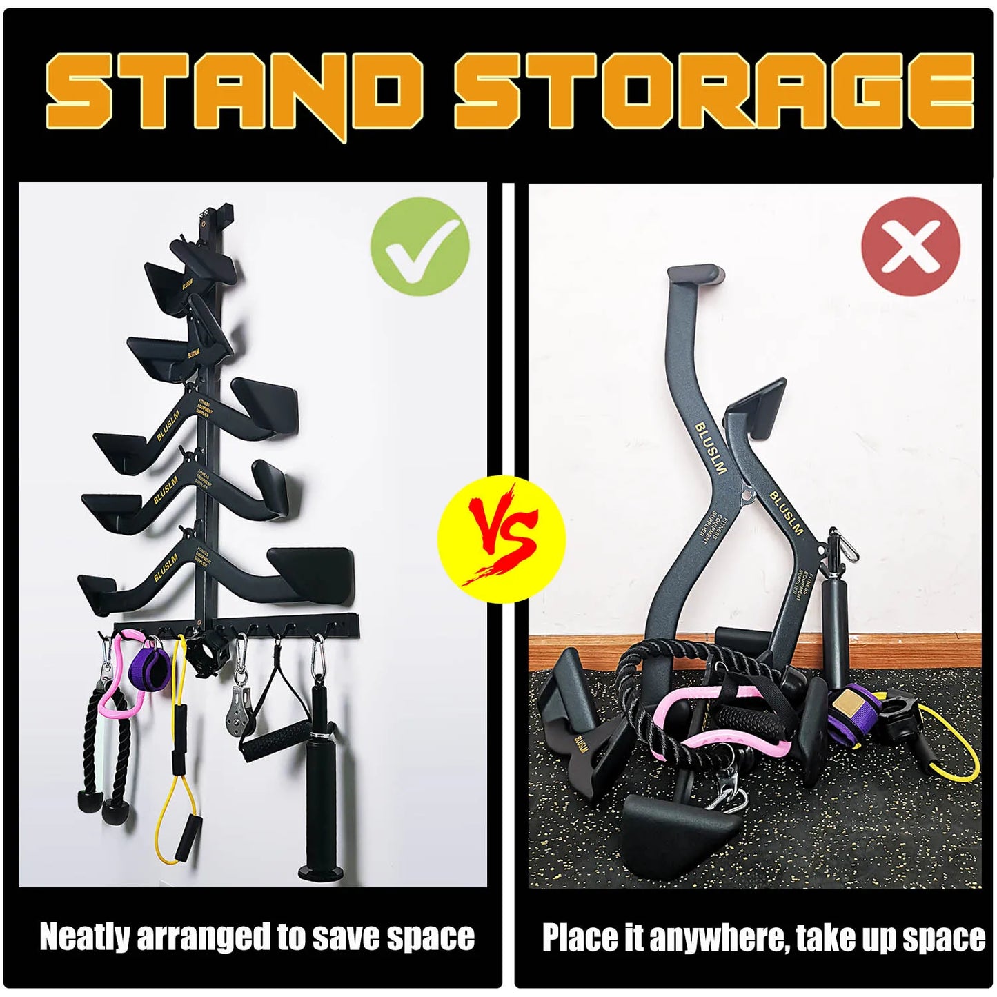 Wall-Mounted Gym Storage Rack