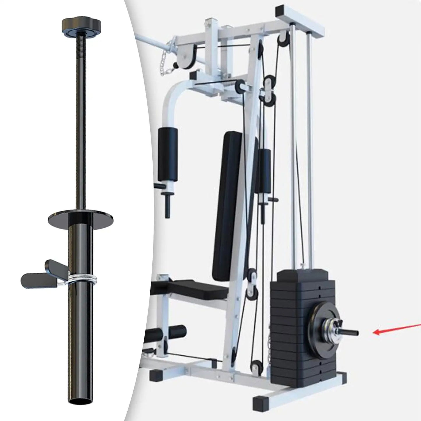 Gym Weight Stack Extender Add Weight Multifunction Exercise Machine Steel Weight Loading Pin for Weight Board