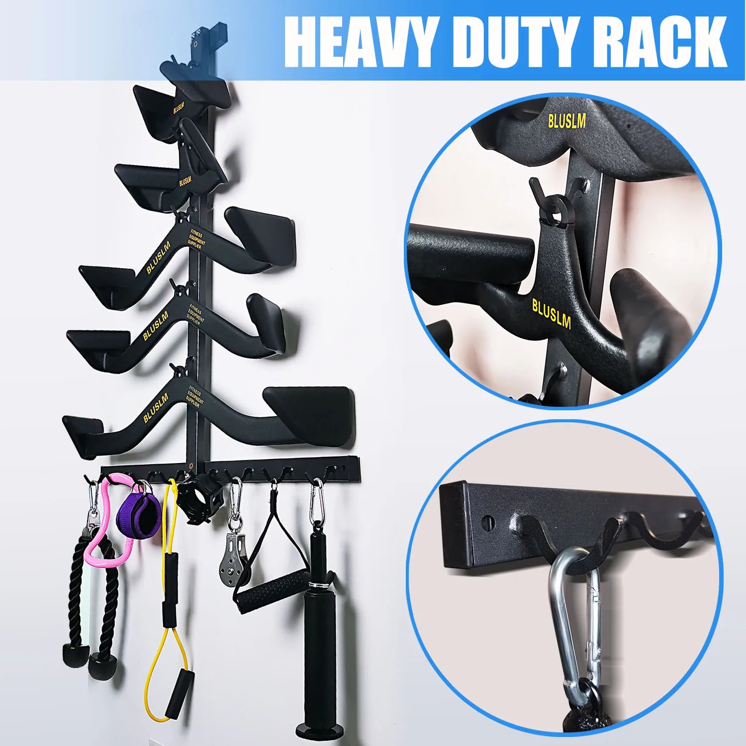 Wall-Mounted Gym Storage Rack 