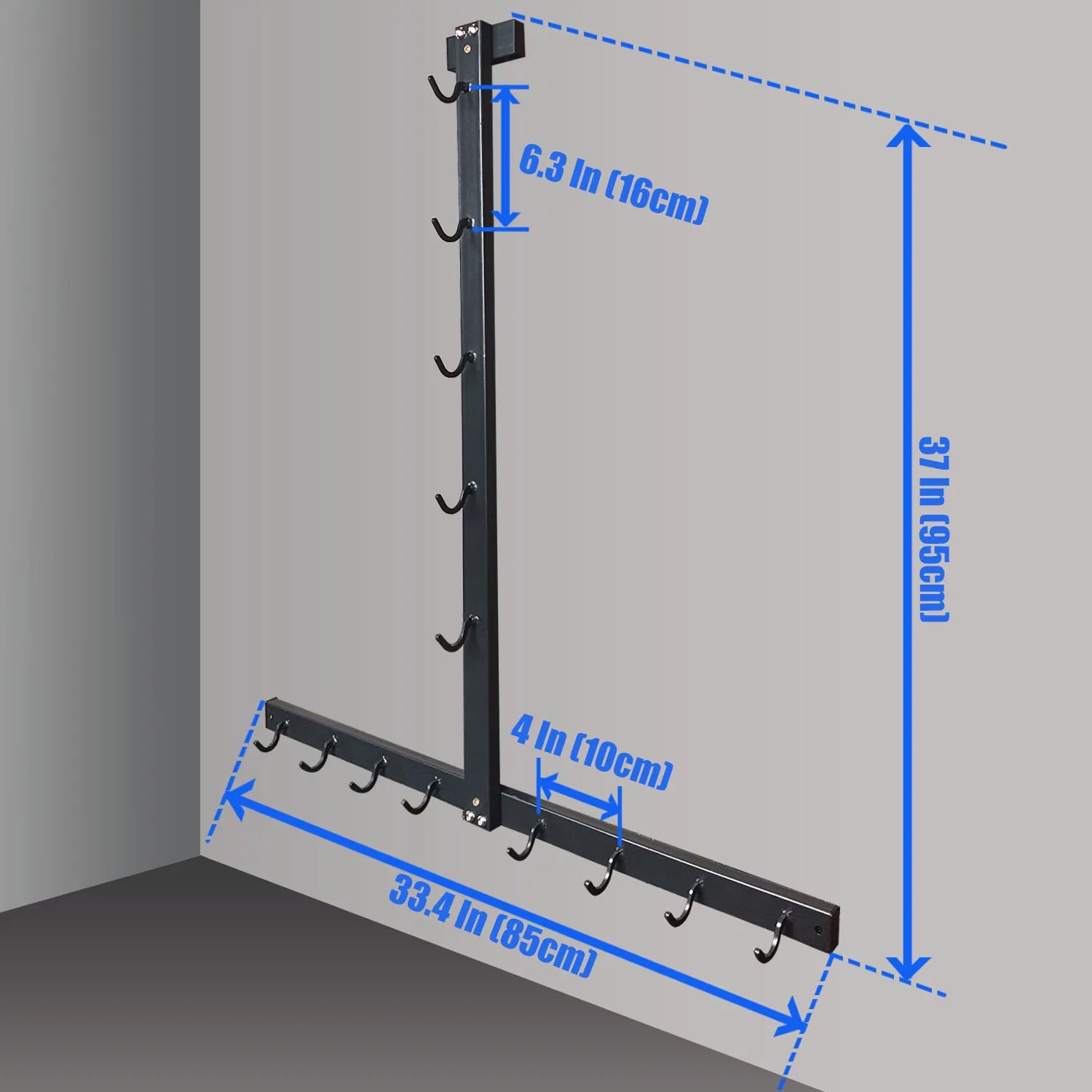 Wall-Mounted Gym Storage Rack 